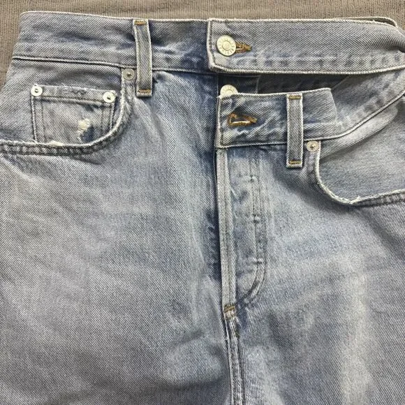 Agolde Broken Waistband Jean Womens 25 Blue Wide Leg High Rise Light Wash - Picture 2 of 11